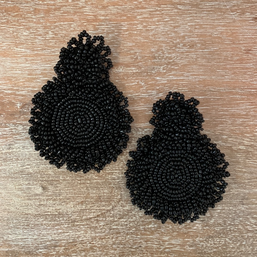 Black beaded earrings